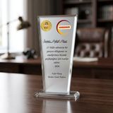 Çılgıntrend Çalışana Teşekkür ve Personel Sadakat Plaketi - Logolu Kristal Cam Ödül - Gümüş - standart - kişiye özel