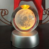 Çılgıntrend Dolunay Ay Gezegen Işıklı 6 cm Çapında Cam Kristal Küre