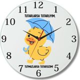 Çılgıntrend Esprili Tasarımlı Cam Duvar Saati 20x20 cm – Tutarlarsa Tutarıyım Yazılı Dekoratif Saat