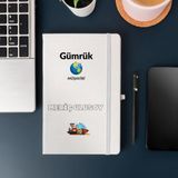 Çılgıntrend Gümrük Müşavirlerine Özel Kişiye Özel Deri Kapak Hediyelik Defter - Beyaz - 23 x 13 - not defteri