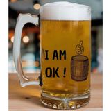 Çılgıntrend I Am Ok! Tasarımlı Arjantin Bira Bardağı Kulplu Bardak
