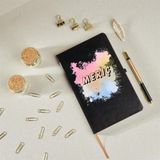Çılgıntrend Isme Özel Sulu Boya Efektli Defter - Siyah - 23 x 13 - not defteri