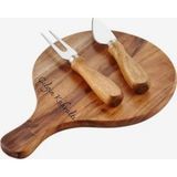 Çılgıntrend Kişiye Özel Akasya Ağacı Sunumluk Seti 25x17 cm | İsim Yazılı Ahşap Peynir & Meze Sunum Tahtası