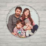 Çılgıntrend Kişiye Özel Fotoğraf Baskılı Metal Duvar Saati - En Güzel Aile Hediyesi