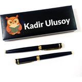 Çılgıntrend Kişiye Özel Isimli Dolma Kalem (Içi Boş) ve Roller Kalem Seti – Şık Kutulu Premium Hediye - Siyah - standart - 2 li