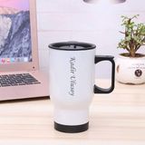 Çılgıntrend Kişiye Özel Kulplu Çelik Bardak Termos - 450MLT - Beyaz - 400 ml