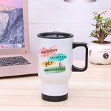 Çılgıntrend Kişiye Özel Kulplu Hayellerinin Peşinden Git Tasarımlı Çelik Bardak Termos - 450MLT - Beyaz - 400 ml