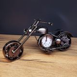 Çılgıntrend Kişiye Özel Metal Motosiklet Masa Saati - Erkek Ofis Hediyesi, Dekoratif Motorcu Masa Üstü Aksesuar