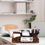 Çılgıntrend Kişiye Özel Psikolog Masa Isimliği | Modern Ahşap Masaüstü Organizer ve Kalemlik - Kahverengi - 17 x 33 - İsimlik