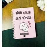 Çılgıntrend Kişiye Özel Sütü Çilekli Seni Sürekli Tasarımlı Konuşan Ajanda