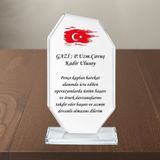 Çılgıntrend Kişiye Özel Türk Bayraklı Askeri Kristal Cam Plaket - Gazilik, Tayin ve Üstün Başarı Ödülü