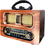 Çılgıntrend Nostaljik Ahşap Tasarımlı Bluetooth Hoparlör | FM/AM Radyo Destekli Şarjlı ve Taşınabilir Retro Radyo Model-4