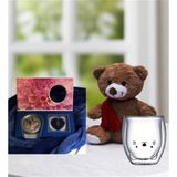 Çılgıntrend Peluş Ayıcık ve İstiridye İçinde Gerçek İnci Kolye Kedi Çidarlı Bardak