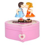 Çılgıntrend Pembe Kalp Tasarımlı Öpüşen Aşıklar Temalı Hareketli Müzik Kutusu?