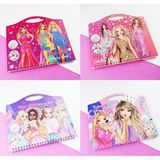 Çılgıntrend Pop Girl Çantalı Boyama Kitabı Spiralli Eğitici Çocuk Boyama Bloğu (1 Adet) - Çok Renkli