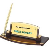 Çılgıntrend Turizimcilere Özel Ahşap Kalemli Masa Üstü Isimlik