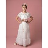 Ciliegia Dolls Kız Çocuk Beyaz Dantelli Abiye Elbise - 6 Yaş