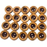 Çillor 90 Adet Kokonat Düğme/30 Adet 28BOY-17,8MM/30 Adet 24BOY-15,2MM/30 Adet 18BOY-11,4MM - Ahşap Bej - Siyah