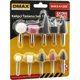 Çillor Dmax DMX-4135 ( 10PCS ) Kalıpcı Taşlama Seti (Temizleme & Parlatma & Çapak Alma & Pas Sıyırma) - Çok Renkli