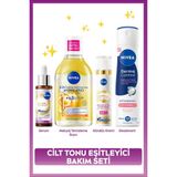 Cilt Tonu Eşitleyici Bakım Seti, Aydınlatıcı Serum, Makyaj Temizleme Suyu, Gündüz Kremi ve Deodorant