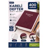 Ciltli Kareli Defter 400 Yaprak 20X28cm 1 Adet Çok Yapraklı Sert Kapaklı Not Hesap Defteri Okul Ofis Büro