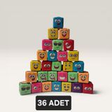 ÇİM ADAM 36 ADET KÜP ŞEKLİNDE 4 TARAFI İFARKLI İFADELİ ÖĞRENCİ DOĞUM GÜNÜ KREŞ ANA OKULU FAALİYET ETKİNLİK HEDİYELİK