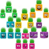 Çim Adam Kare Emoji Şekilli Çim Adam Surat 4 Adet Okul Öncesi Sonrası Etkinlik - Pembe