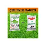 Çim Ekim Paketi Karışımlı Çim Tohumu Ve Çim Bakım Ekim Gübresi 1 Kg