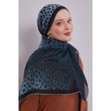Çimen Yeşili Leopar Desen Soft Eşarp