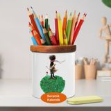 Çimenlerde Küçük Prens Ahşap Seramik Kalemlik - 278082568207 - Renkli