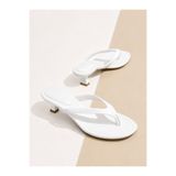 CİMİLİ SHOES Kadın Beyaz Rengi Parmak Arası Topuklu Terlik Ortopedik Kadın Sandalet