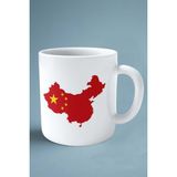 Çin China Bayrak Baskılı Kupa Bardak Çift Taraflı Kişiye Özel Model 1
