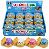 Çin Mantısı Büyük Boy Steamed Bun Squishy Simli Sıkılabilir 12'li Set | Yavaş Geri Dönen, Sensory Fidget Oyuncak, 3+ Renkli Sürpriz Renk, 192g