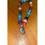 Çin Takvimi Burçları Çharm 7 Çakra Doğal Taş Bileklik Hand Made El İşi Feng Shui Ejderha Yılı Koruyucu Hayvan Monkey May