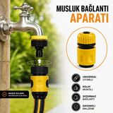 Cina Max 1/2 Sarı Hortum Hızlı Bağlantı Aparatı Bahçe Musluk Adaptörü Konnektör