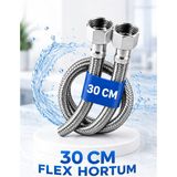 Cina Max 30CM Paslanmaz Çelik Örgülü Flex Hortum 3/8'x3/8' - Klozet ve Taharet Musluğu Için Dayanıklı Bağlantı Hortumu