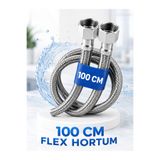 CinaMax 100cm Paslanmaz Çelik Flex Hortum 3/8'x3/8' Klozet Taharet Musluğu Bağlantı Hortumu