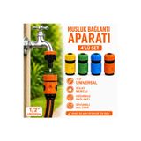 Cinamax 1/2 Hortum Hızlı Bağlantı Aparatı 4'Lü Set Bahçe Hortumu Musluk Adaptörü Kilitli Konnektör