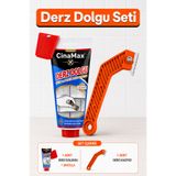 CinaMax 400 ML Beyaz Derz Dolgusu + Derz Kazıyıcı Seti | Fayans Seramik Derz Yenileme ve Tamir Kiti