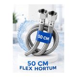 CinaMax 50 cm Paslanmaz Çelik Örgülü Flex Hortum 3/8'x3/8' Klozet Taharet Musluğu Bağlantı Hortumu