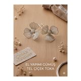 Çınar Aksesuar El Yapımı Gümüş Tel Çiçek Gelin ve Nedime Saç Tokası (2'li Set)