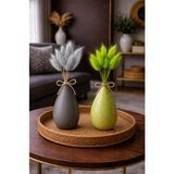 Çınar Asyada Home Gri-Yeşil Lagurus Bunny Tail Grass 2 Demet 10'lu 30-40 cm Şoklanmış Çiçek Pamuk Otu Kurutulmuş Çiçek - Gri - Yeşil