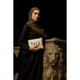 Çınar Bez Çanta Clutch 4 Dallı Çiçek Kanvas Makyaj Çantası