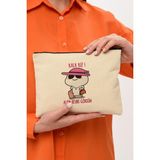 Çınar Bez Çanta Clutch Beybi Baskılı Kanvas Makyaj Çantası