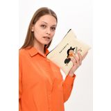 Çınar Bez Çanta Clutch Hallederiz Baskılı Kanvas Makyaj Çantası