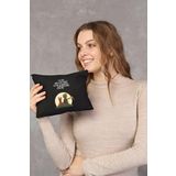 Çınar Bez Çanta Clutch Little Prince Siyah Kanvas Makyaj Çantası
