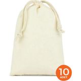 Çınar Bez Çanta Ham Bez Kese | 10X12CM (10 Adet) - Açık Kahverengi - Krem