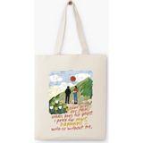 Çınar Bez Çanta I Pray For Your Happiness Baskılı Ham Bez Çanta Bej Renkli Şık Tasarım