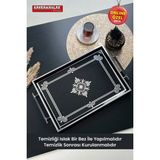 Çınar Black Çay Kahve Kahvaltılık ve Sunum Tepsisi 48X29 cm - 1 lt
