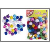 Çınar Bubu Simli Ponpon 2cm 100LÜ - 2 Paket - Çok Renkli